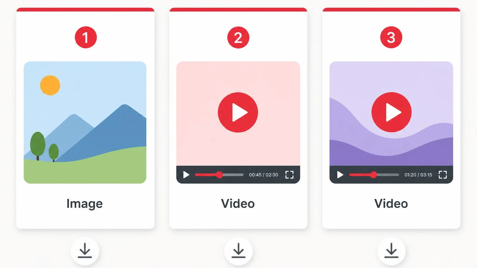 Idea Pin downloader showing multi page Pinterest media with images and videos