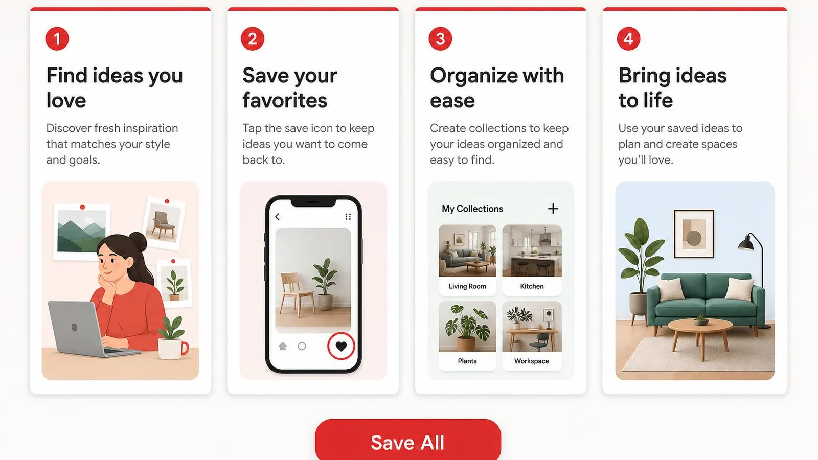 Pinterest story downloader showing story pages saved from a public pin